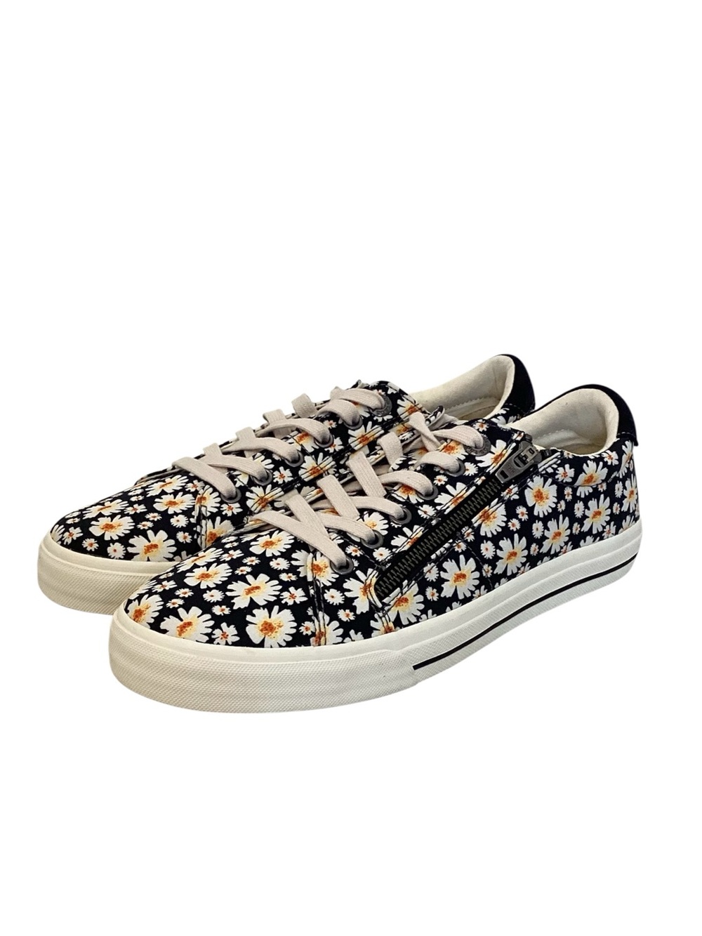 Taos 10W Women’s Z Soul Daisy Black Sneakers Comfort Tennis Shoes  Wide Floral
